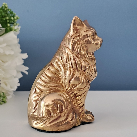🐈 Small Vintage Brass Cat 3.25 Inches - Picture 7 of 7